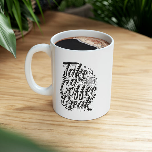 Simple Sips: A Moment with Coffee - Ceramic Mug, 11oz