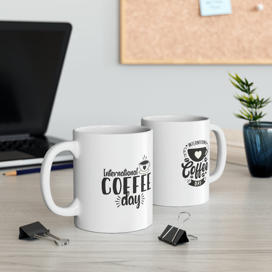International Coffee Day Inspired  Ceramic Mug,11oz