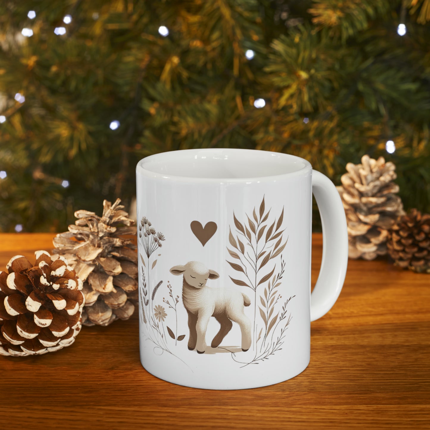Tranquil Lamb Ceramic Coffee Mug, 11oz