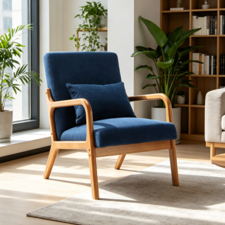 Lime Wash Bistro Style Wooden Dining Chair with High X-Back